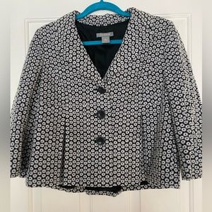 Ann Taylor Black and White Pea Coat-Size 8